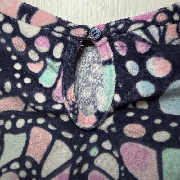 💛 2/$20 Kids Girls Justice Sleep Romper One Piece Butterfly Print Size M - Picture 6 of 9